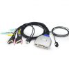 Kinan - 2  Ports DVI  Cable KVM with Audio and remote switch